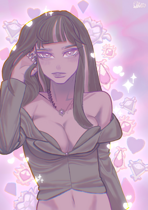 further exploring background effects, and high detail line work to strengthen saturation,