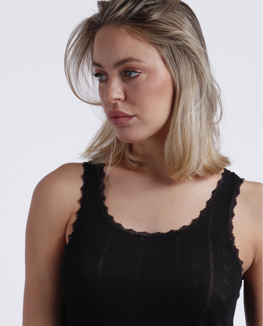 תמונה ממוזערת: ADMAS - גופיית פונטיל בעיטור תחרה עדינה