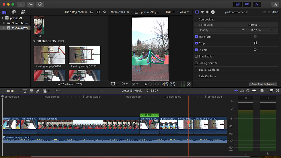 edit before adding effects and text