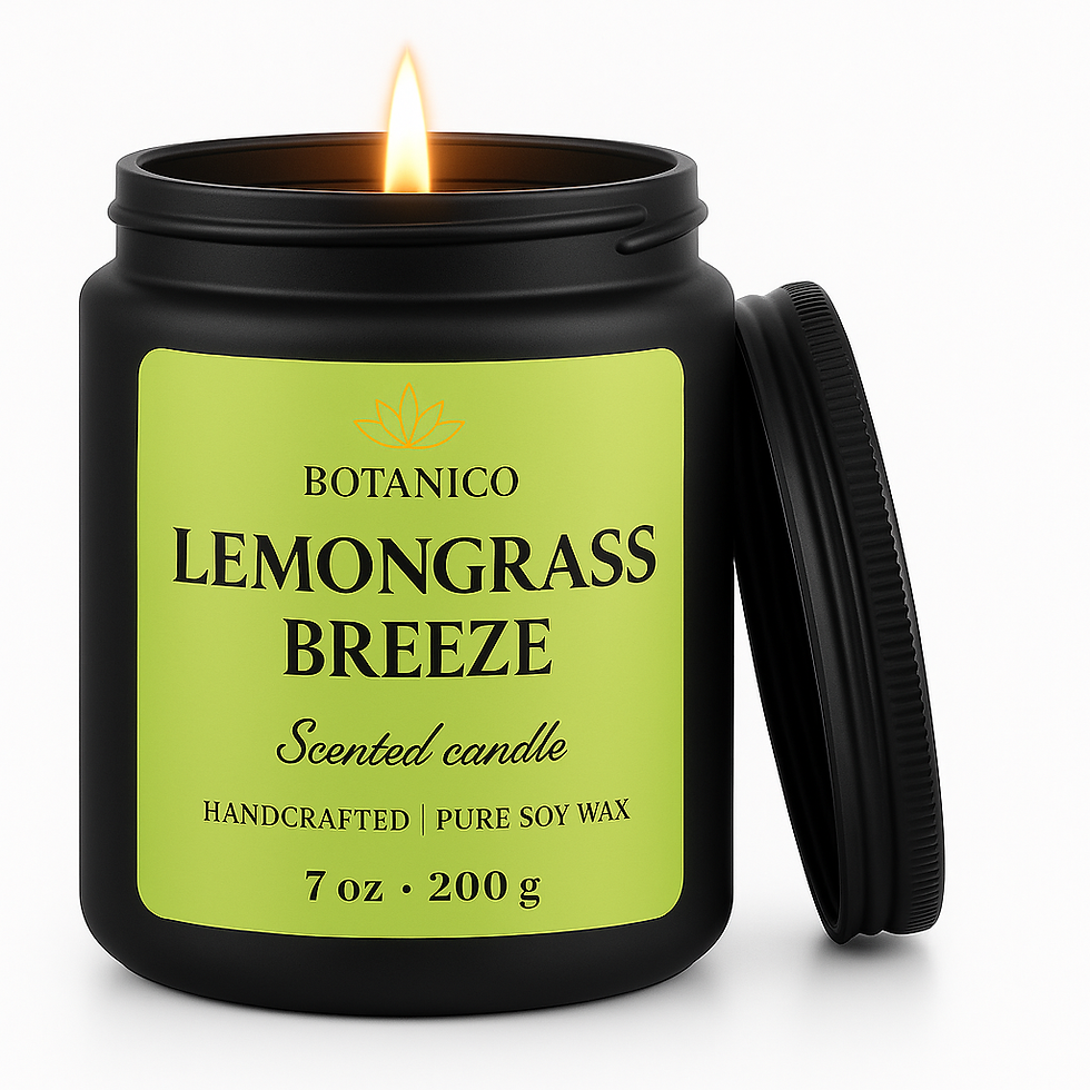Botanico Lemongrass Breeze | Luxury Soy Candle | 200g | 50+ Hrs | Long Burn