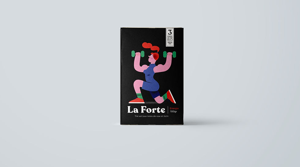 Thé Bio packaging design illustration