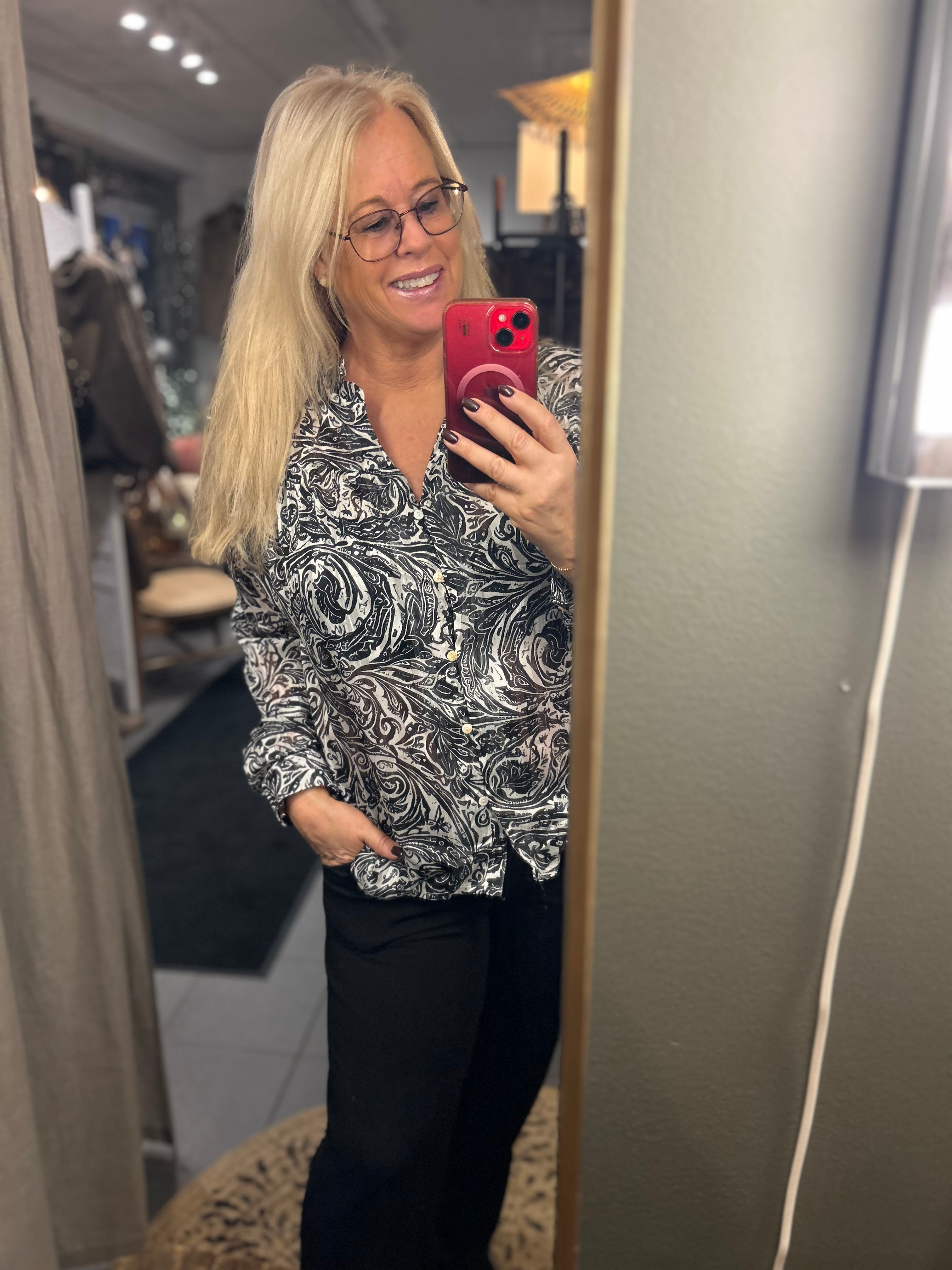 Cosy House Fashion blus svart /vit