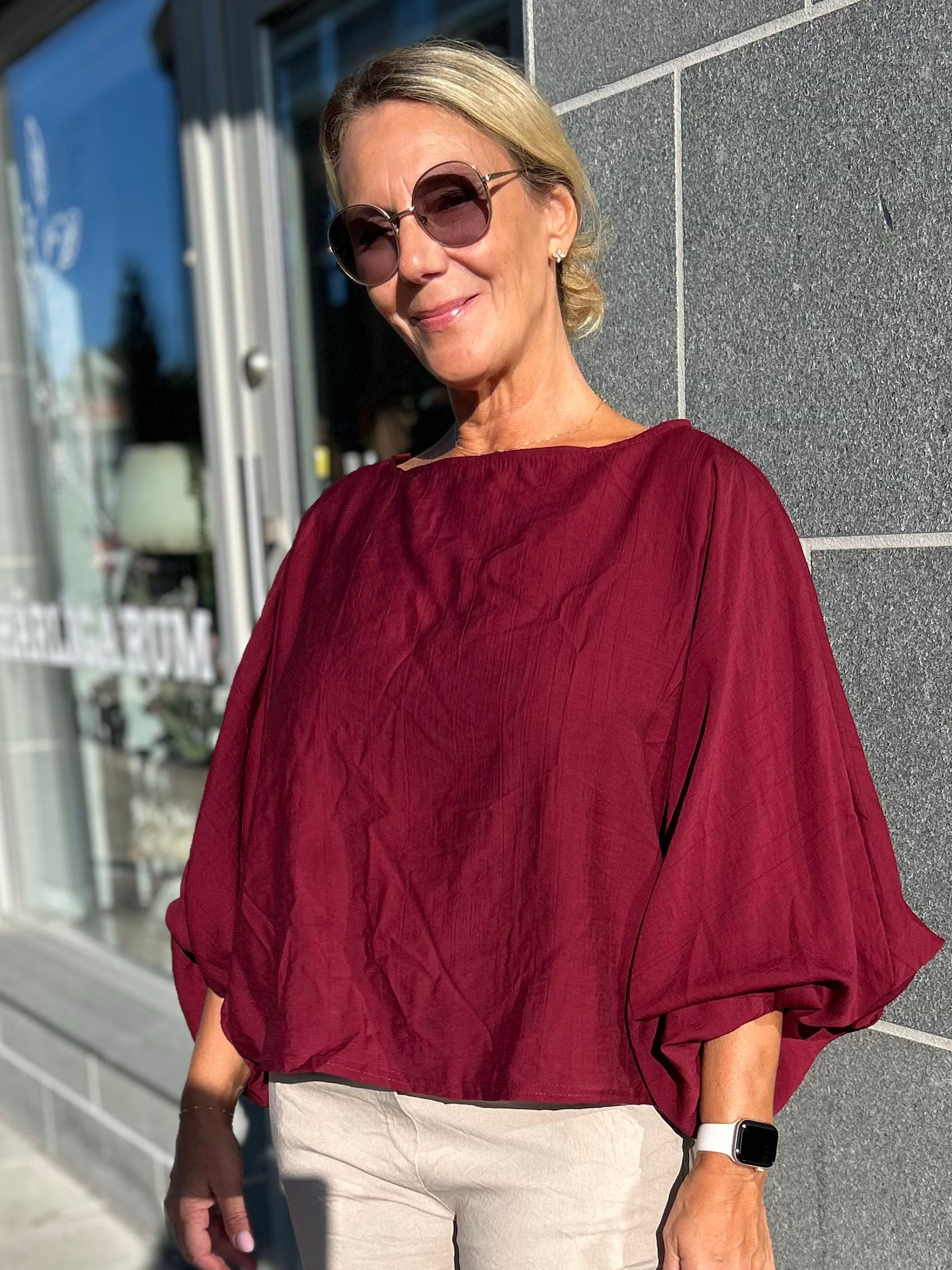 Cosy Fashion ballongtopp vinröd 