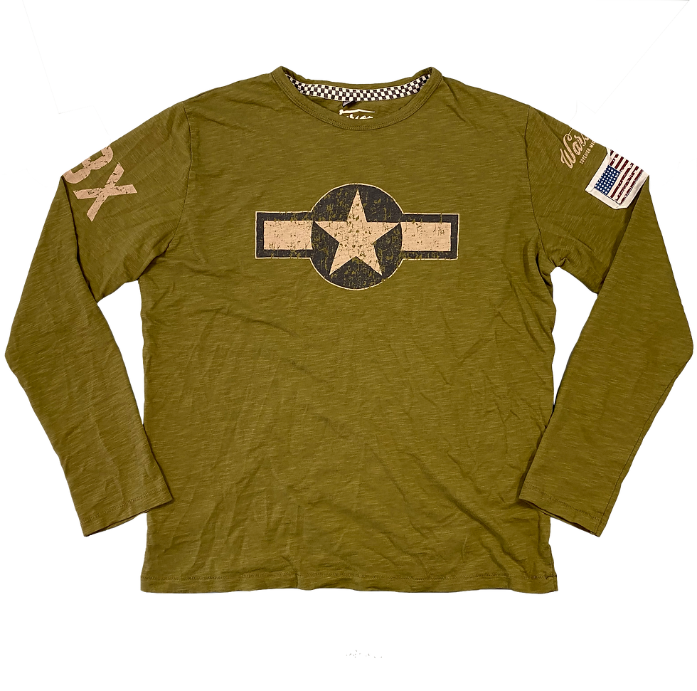 Warson Motors - Herren Langarmshirt, AIRBORNE THAT'S ALL BROTHER, olive