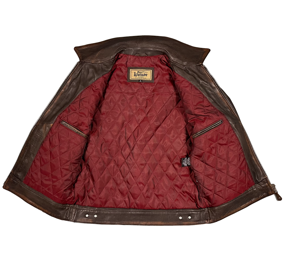 Miniaturbild: Warson Motors - Herren DEVILLE LEATHER JACKET, brown