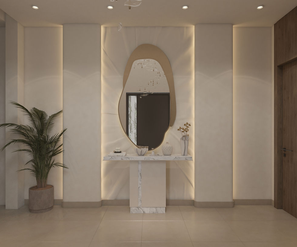 Villa entrance interior design and fit-out in Abu Dhabi by PIF