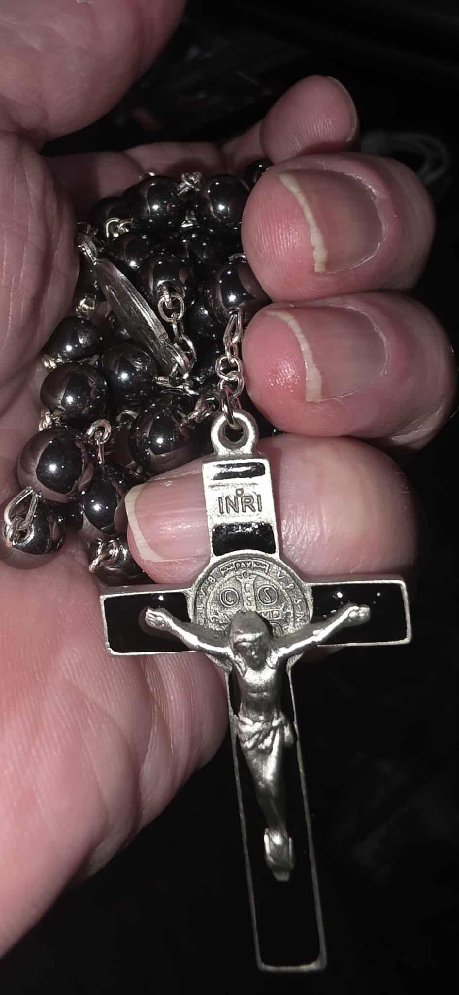 The Rosary each day- #4- A really solid pewter gray Rosary