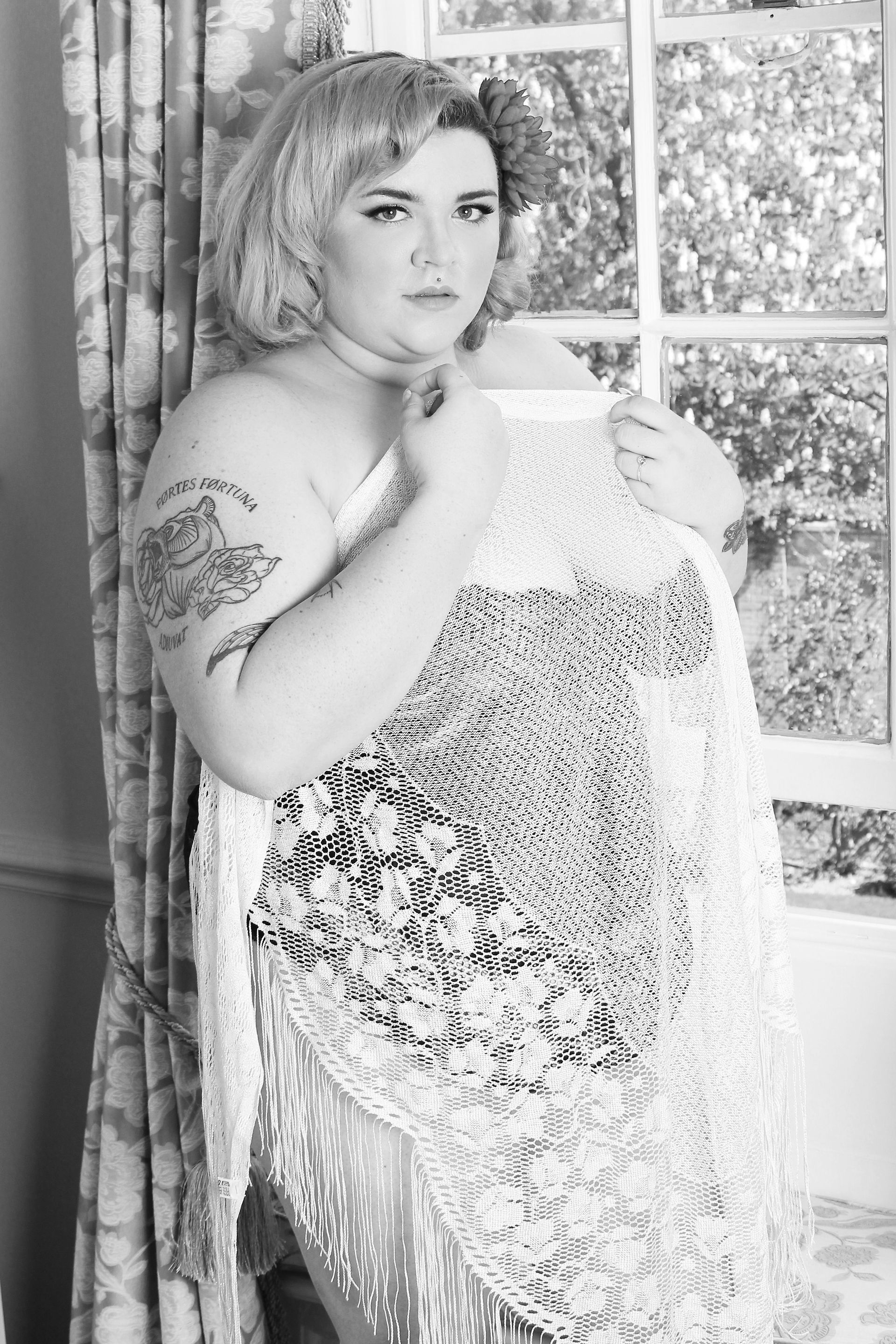 Woman in a lace shawl