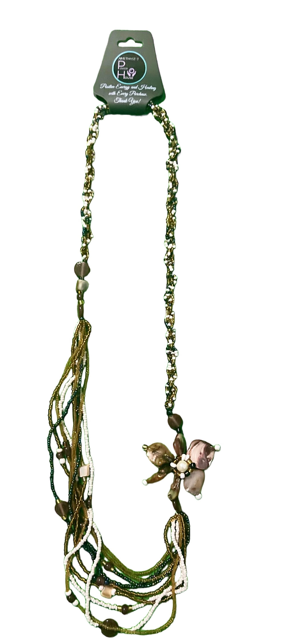 Beautiful unique beaded flower necklace. 