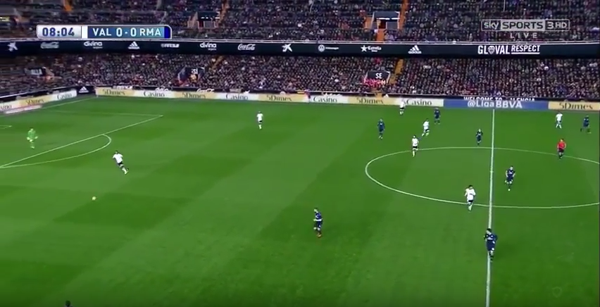 4-4-2 del Real Madrid. Mateo Kovacic como volante por izquierda y Cristiano Ronaldo en punta con Karim Benzema