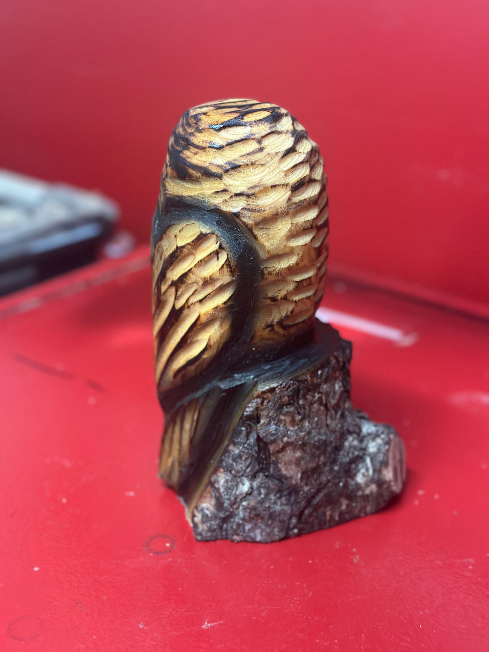 Thumbnail: 8” Owl Chainsaw Carving by Kyra Waits