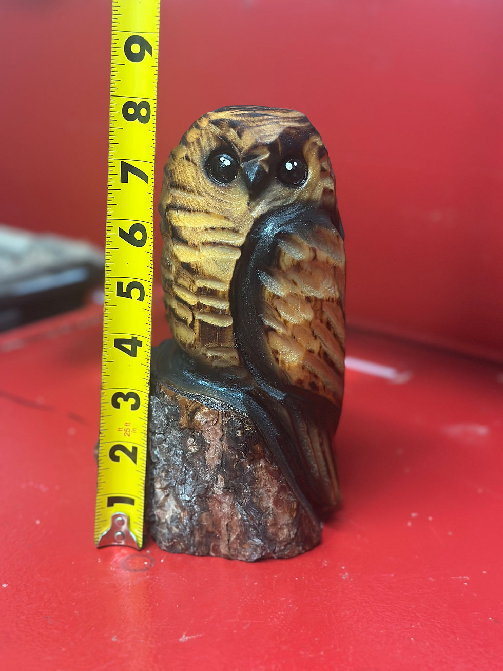 Thumbnail: 8” Owl Chainsaw Carving by Kyra Waits
