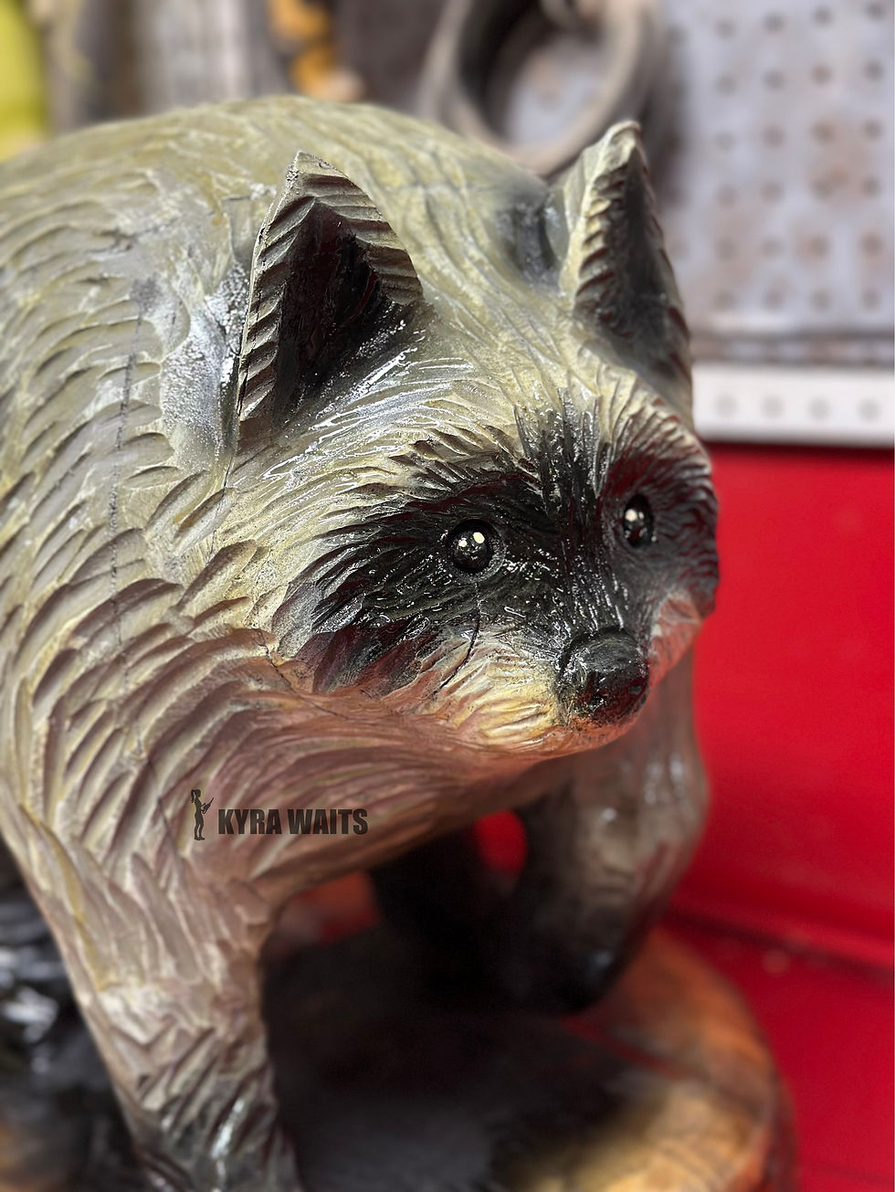 Thumbnail: Jimothy Inspired Raccoon Carving by Kyra Waits