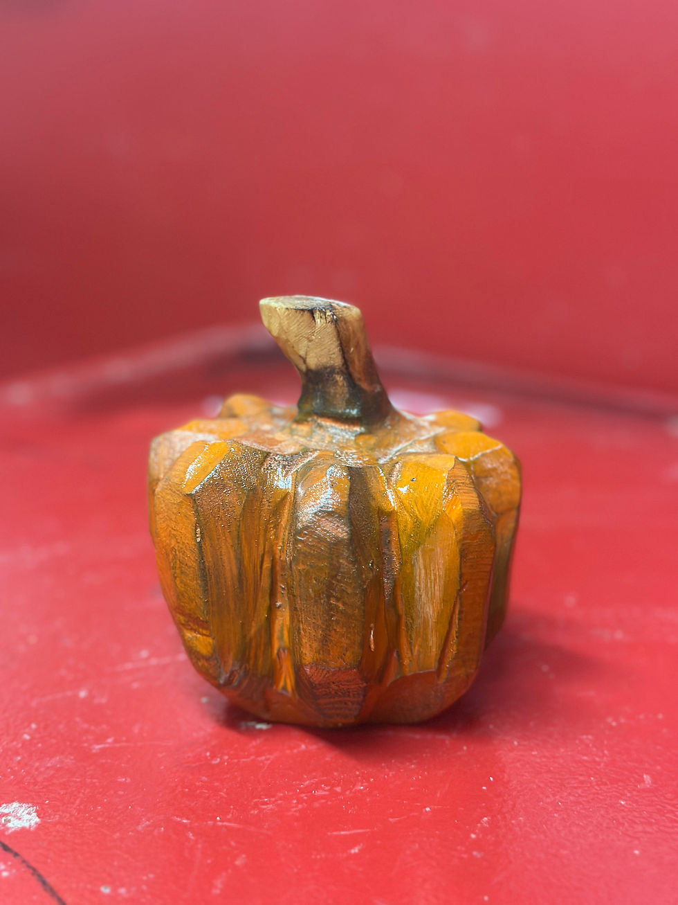 Thumbnail: 5” Tiny Pumpkin Chainsaw Carving by Kyra Waits