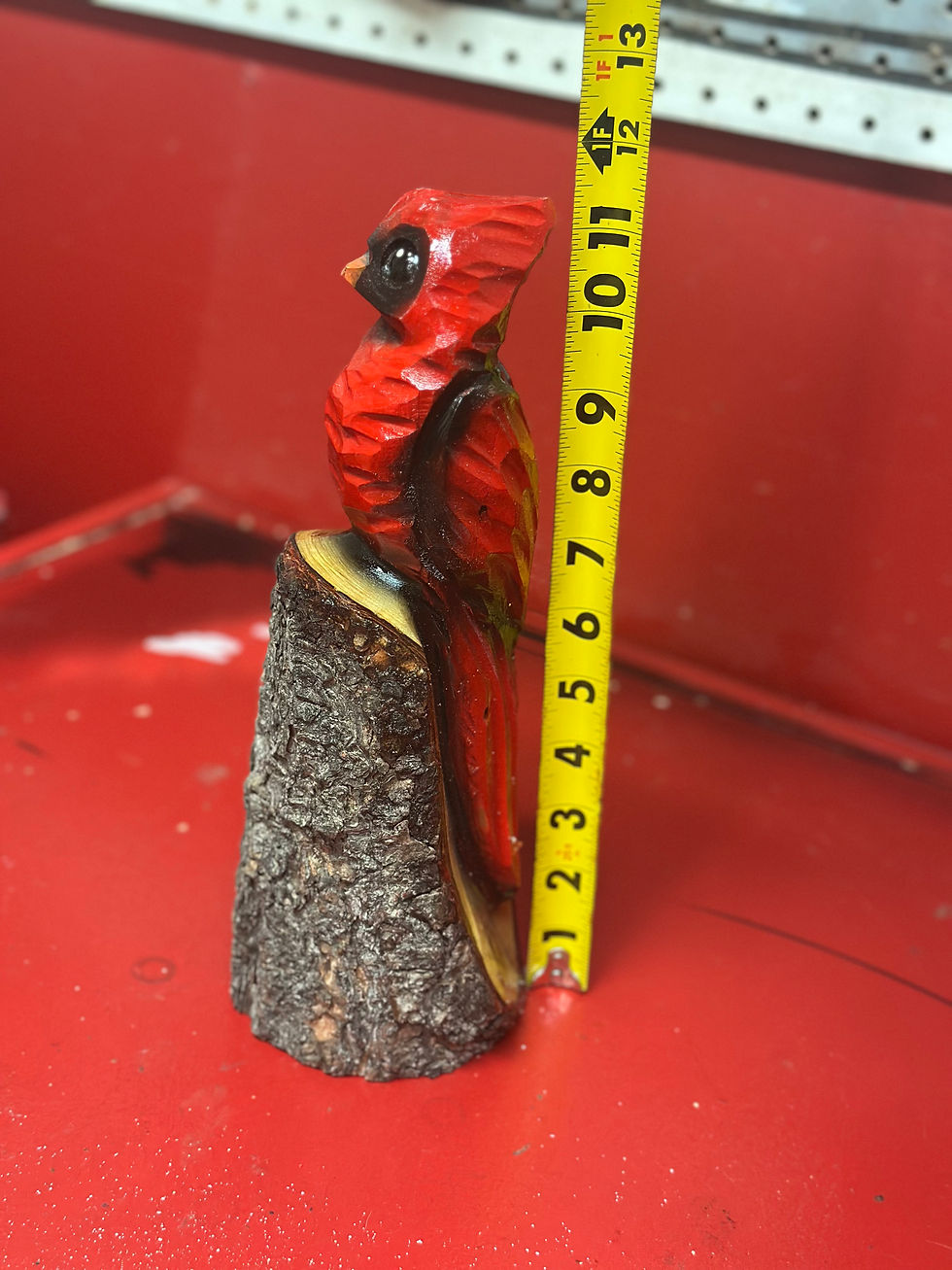 Thumbnail: 11” Cardinal Chainsaw Carving by Kyra Waits