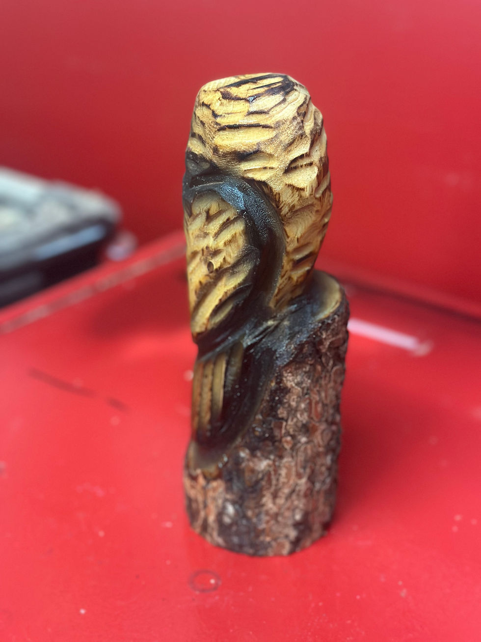 Thumbnail: 9” Owl Chainsaw Carving by Kyra Waits