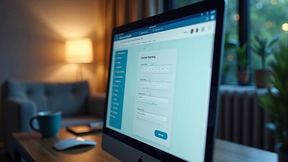 Eye-level view of a computer screen showing an online booking form