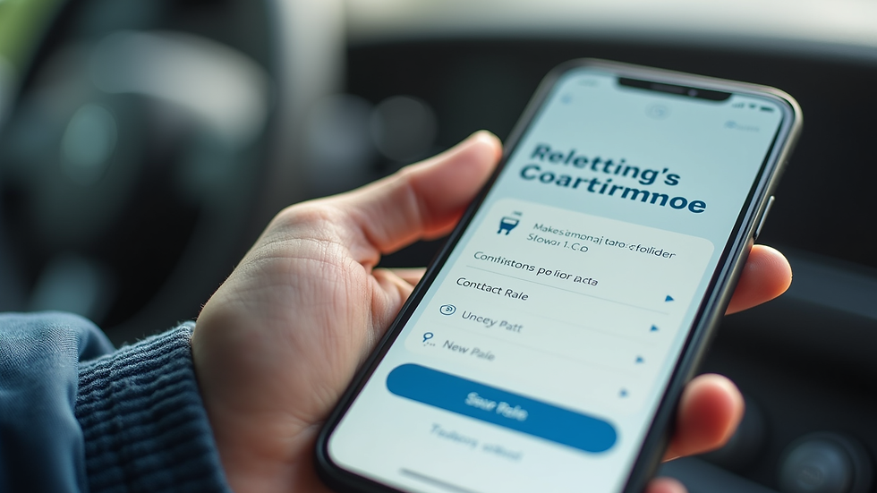 Close-up view of a smartphone showing a booking confirmation screen for an airport transfer