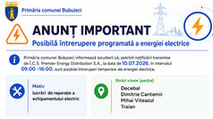 ANUNȚ : Întreruperi programate de energie electrică (10.07.2026)