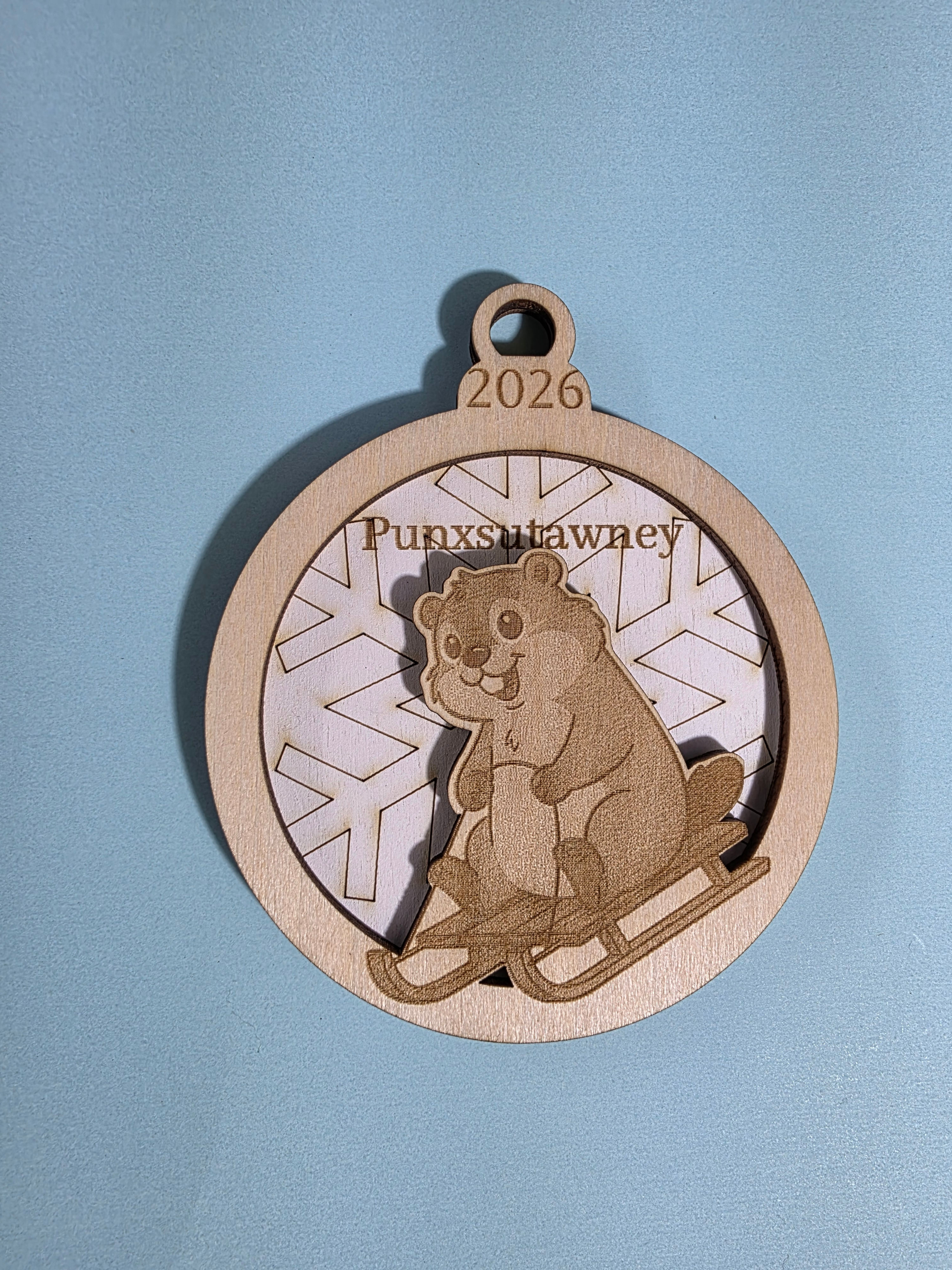 2026 groundhog winter ornament