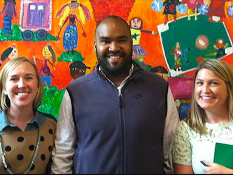 Head of School, Michelle Healy, posing at left, during her cross-country research project, The Odyssey Initiative.