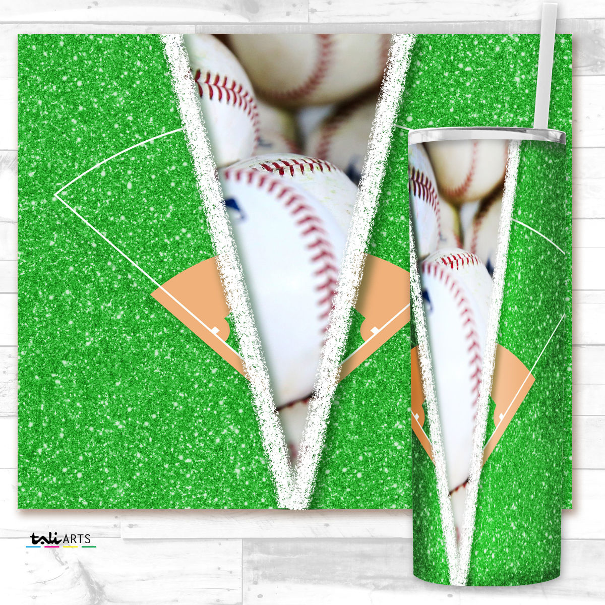 Baseball Field Split Sublimated Tumbler