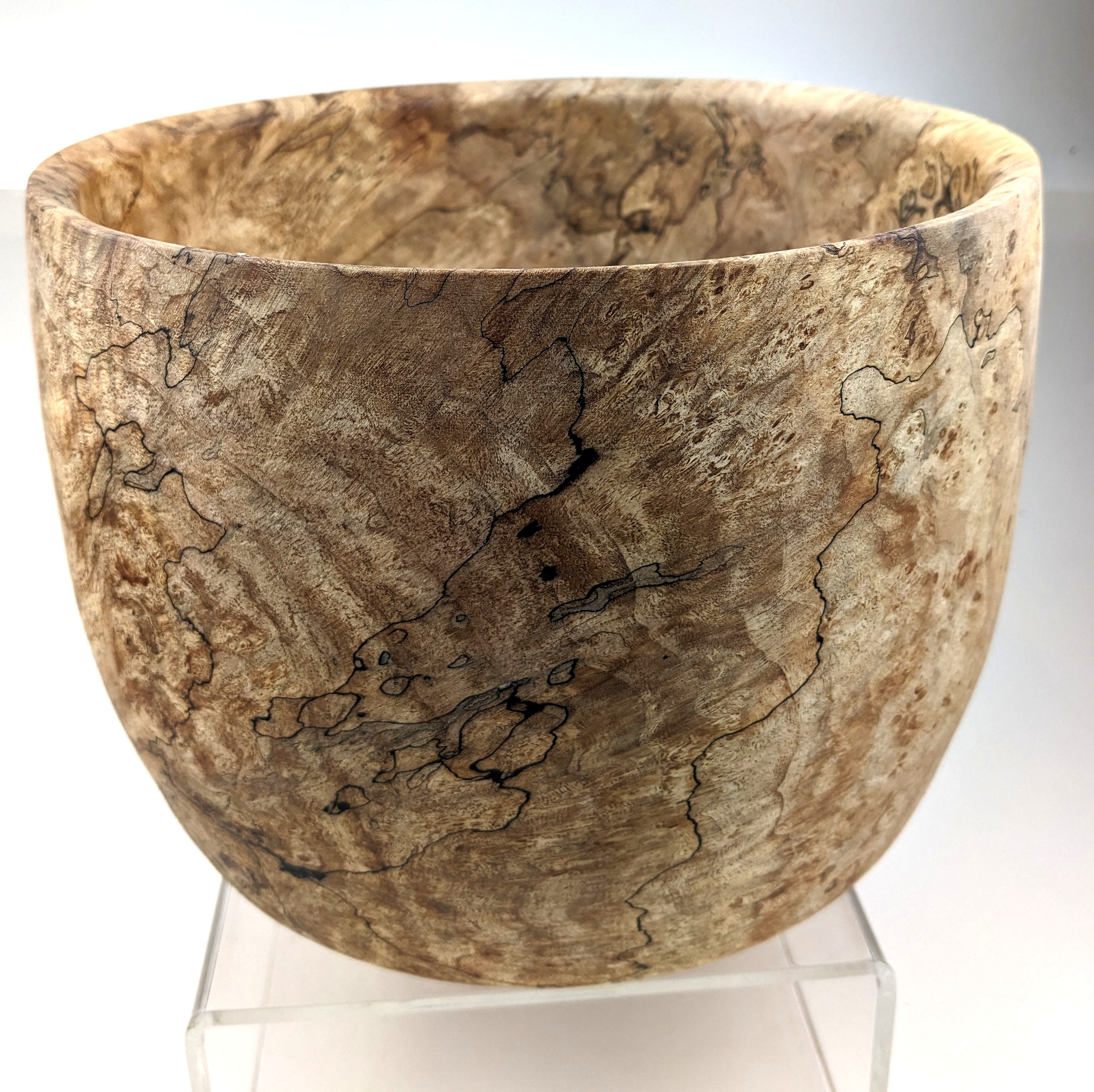 deep spalted maple wood bowl