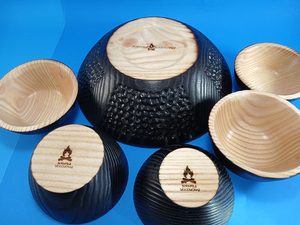 Thumbnail: 26009 Salad Bowl Set, Shou Sugi Ban