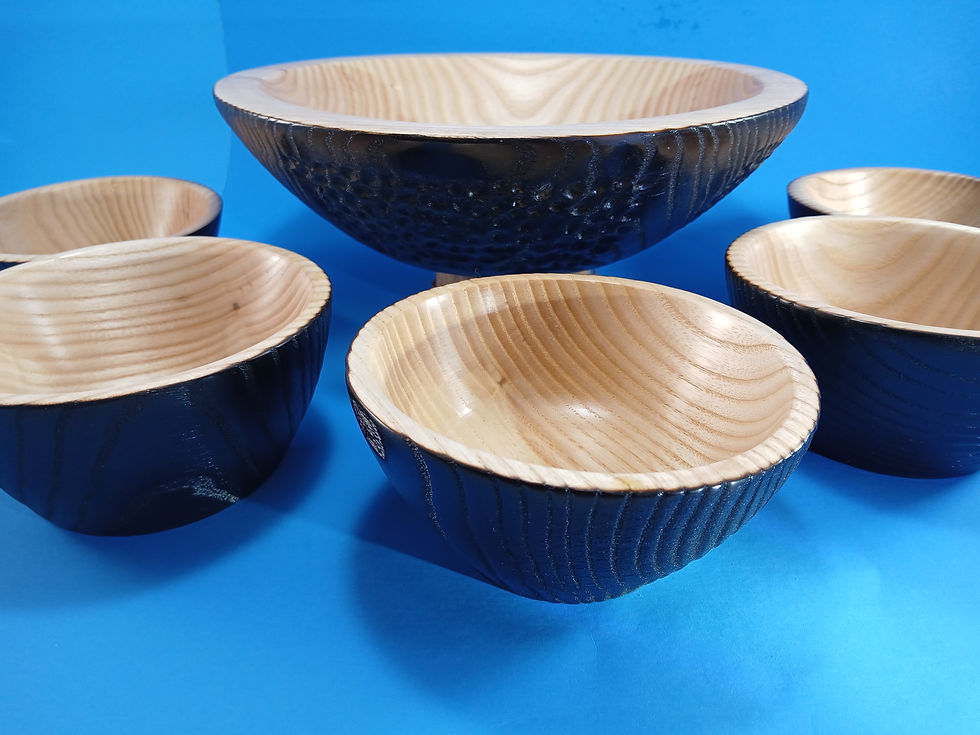 Thumbnail: 26009 Salad Bowl Set, Shou Sugi Ban