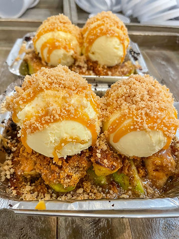 Warm Apple Crumb Desserts at Khanisa’s