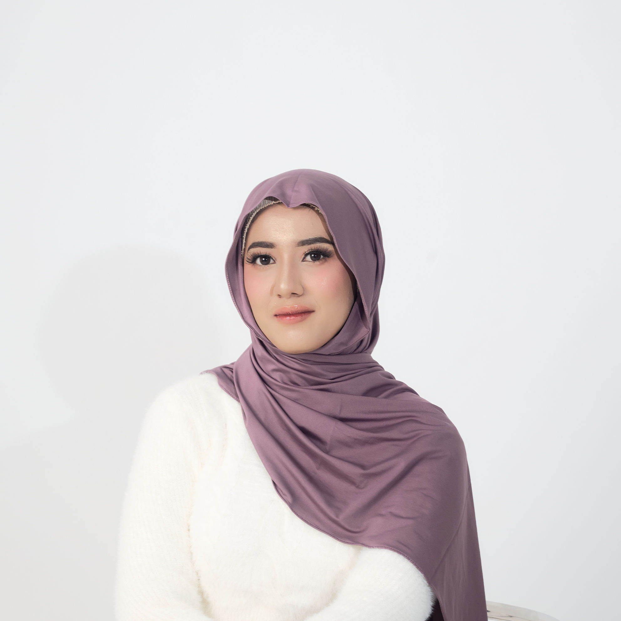 Veilique Fleur Hijab Pasmina Jersey Mauve | Jilbab | Kerudung Syar'i