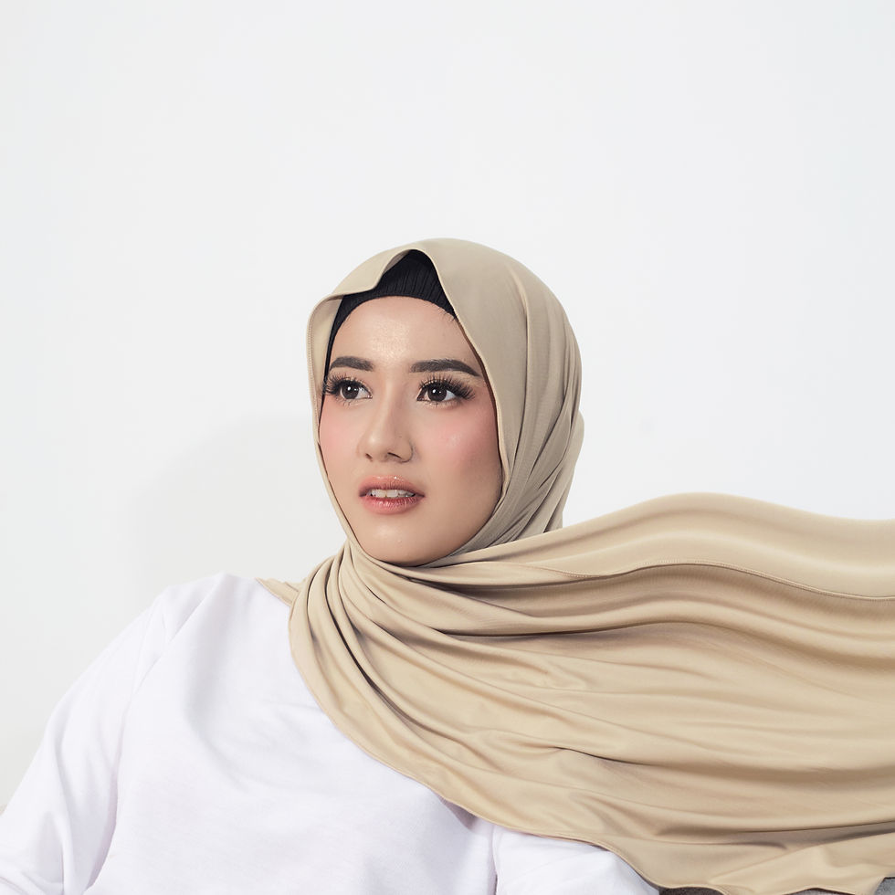 Thumbnail: Veilique Fleur Hijab Pasmina Jersey Khaki | Jilbab | Kerudung Syar'i