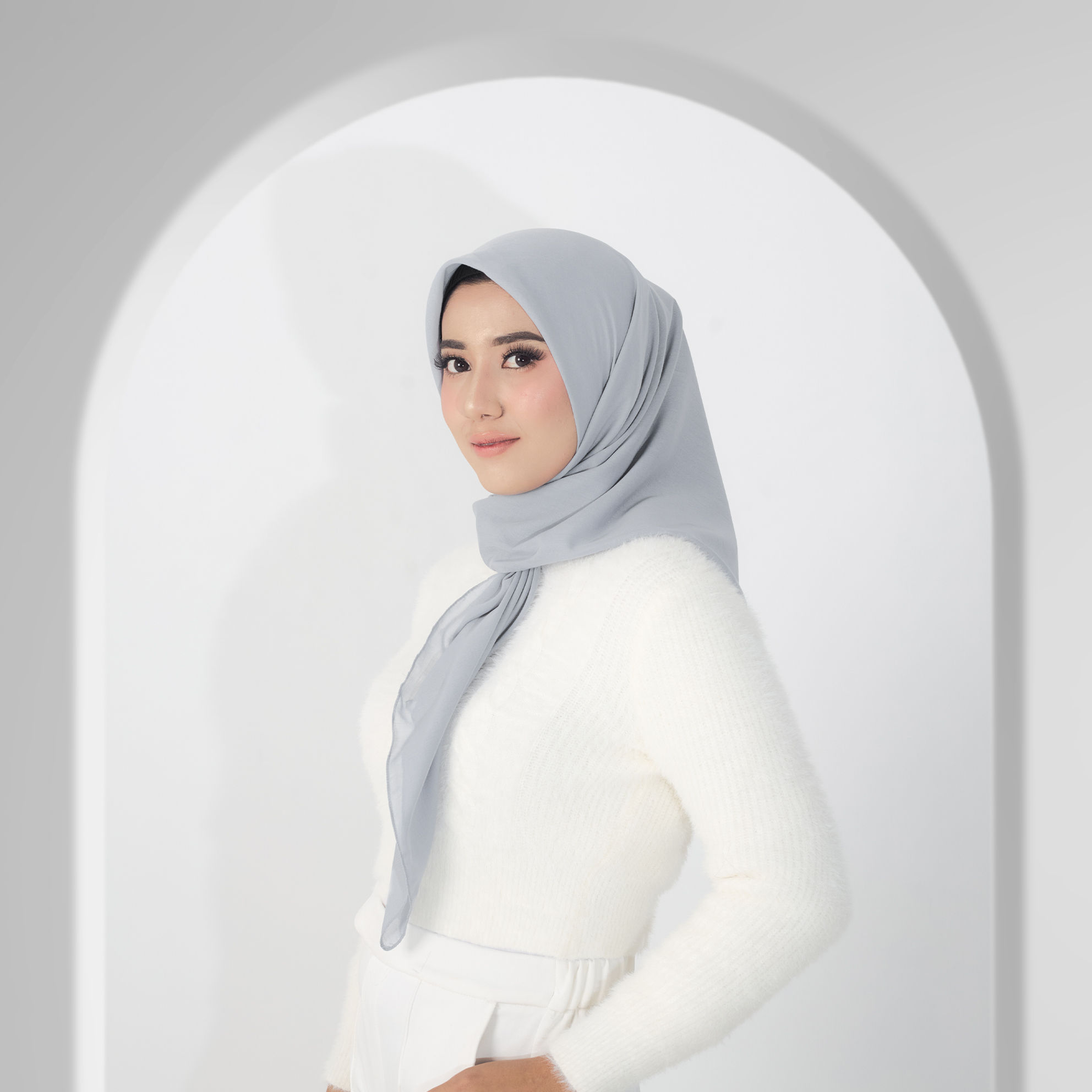 Veilique Ashana Hijab Paris Premium Grey | Jilbab | Kerudung Syar'i