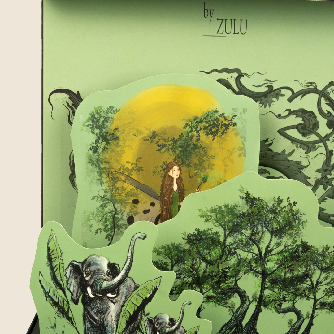 ZULU Box ritüel hediye kutusu, doğal sabun, oda difüzörü ve palo santo içerir.