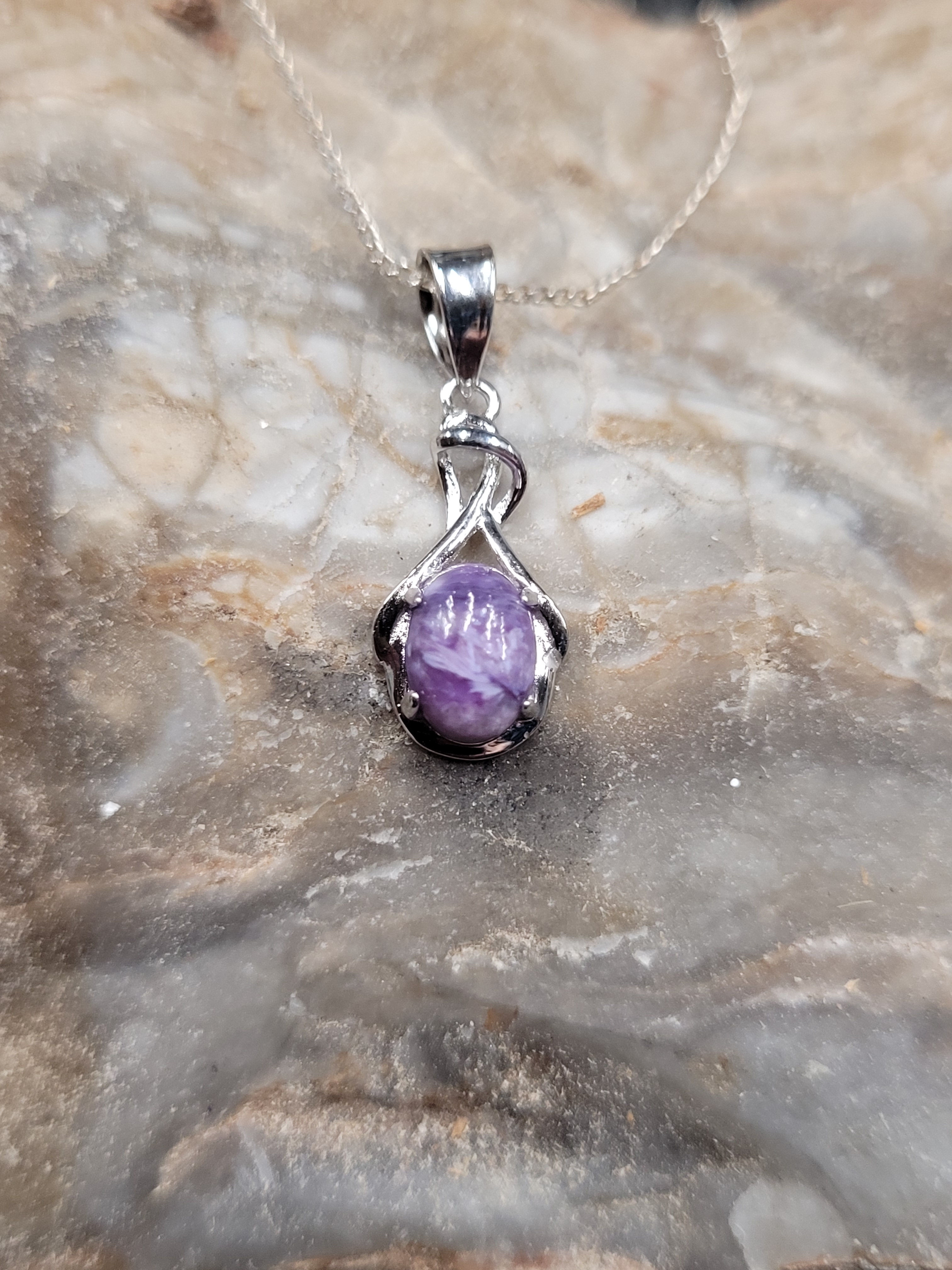 Charoite Sterling Silver Necklace