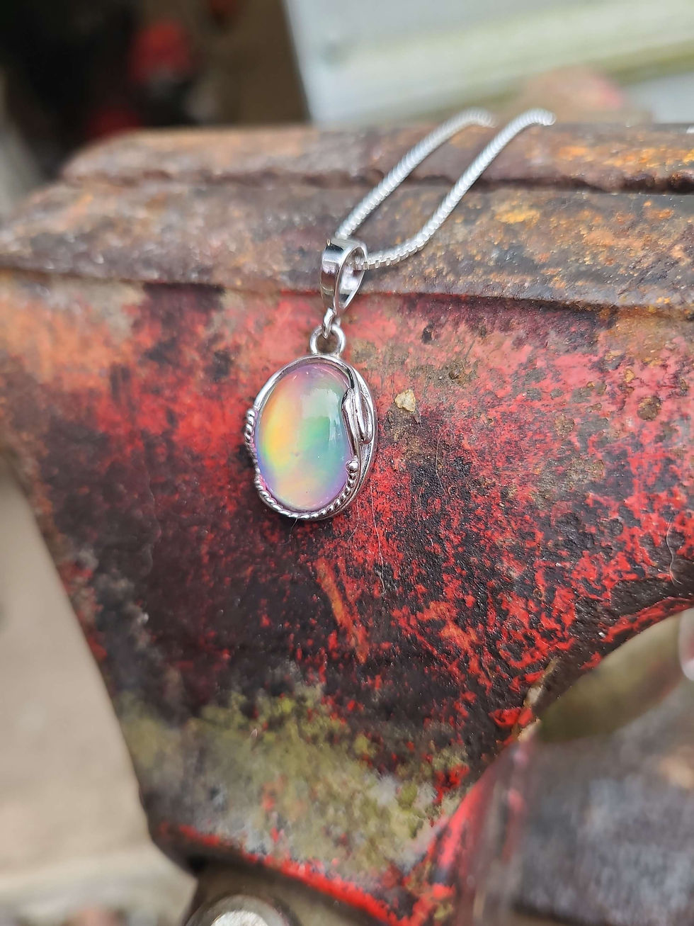 Thumbnail: Aura Opal Sterling Silver Necklace