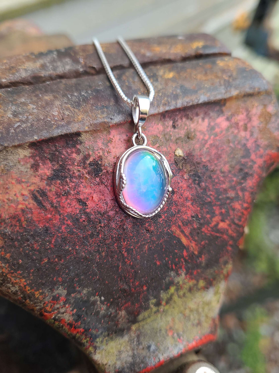 Thumbnail: Aura Opal Sterling Silver Necklace