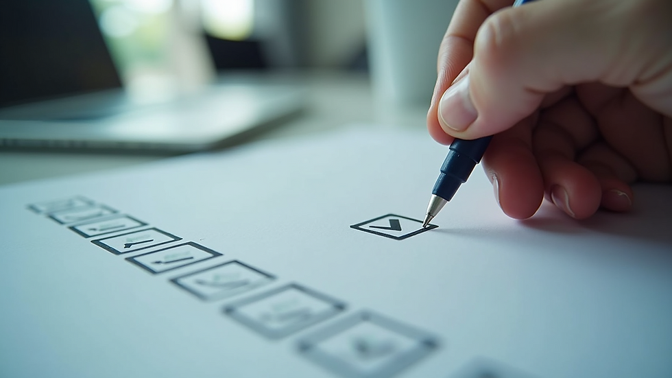 Close-up view of a checklist with skills and progress marked