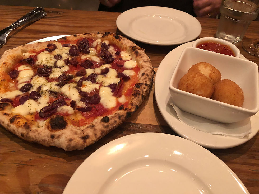 Ainslie Bowery: Diavola Pizza & Fried Fontina Risotto Balls