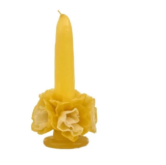 Maison Flaneur- Mini Floral Handpoured Beeswax Candle | Yellow- £30