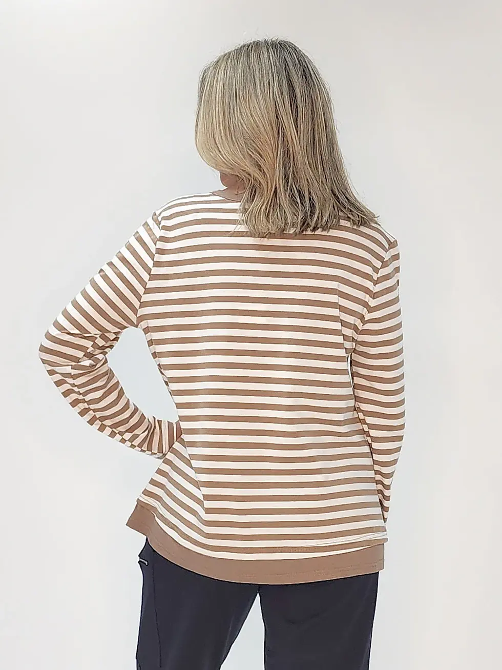 Thumbnail: SARAH STRIPE TOP - CARAMEL