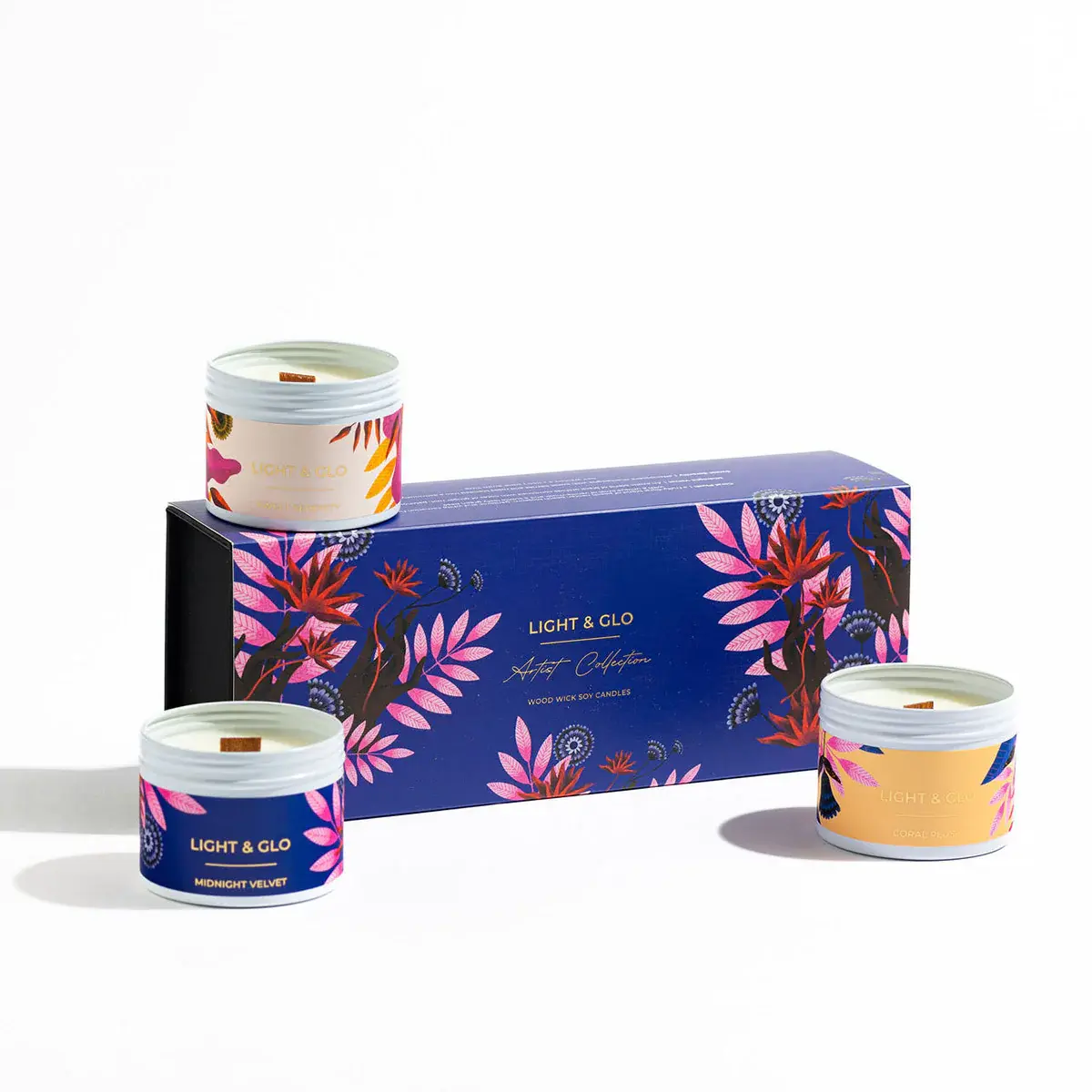 ARTIST CANDLE TRIO PACK - SWEET SERENITY, CORAL PLUSH, MIDNIGHT VELVET