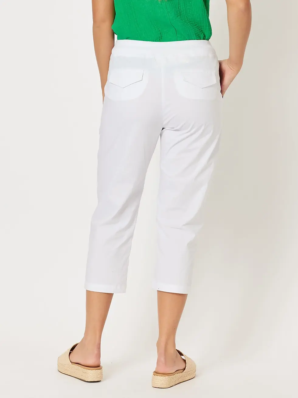Thumbnail: Santorini Cotton Crop Pant - White