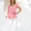 Thumbnail: CORAL SHIRRED TEE = BLOSSOM PRINT