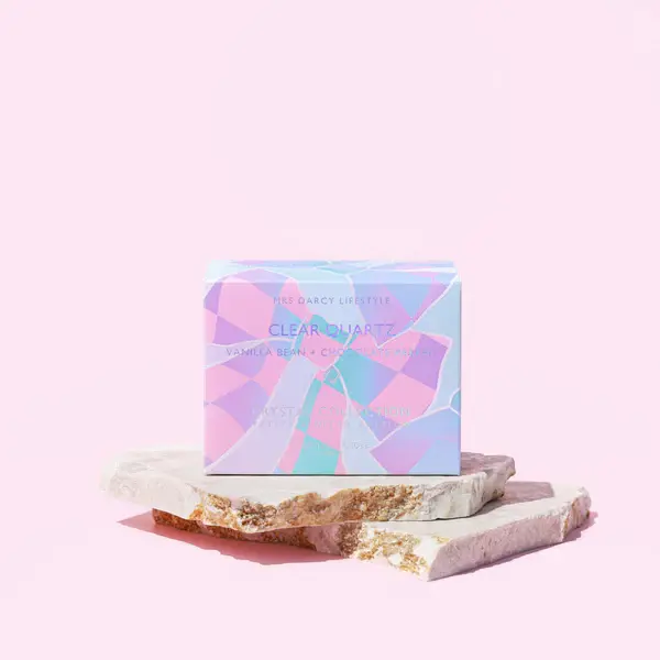 Thumbnail: CANDLE (PETITE) CLEAR QUARTZ - VANILLA BEAN AND CHOCOLATE PARFAIT