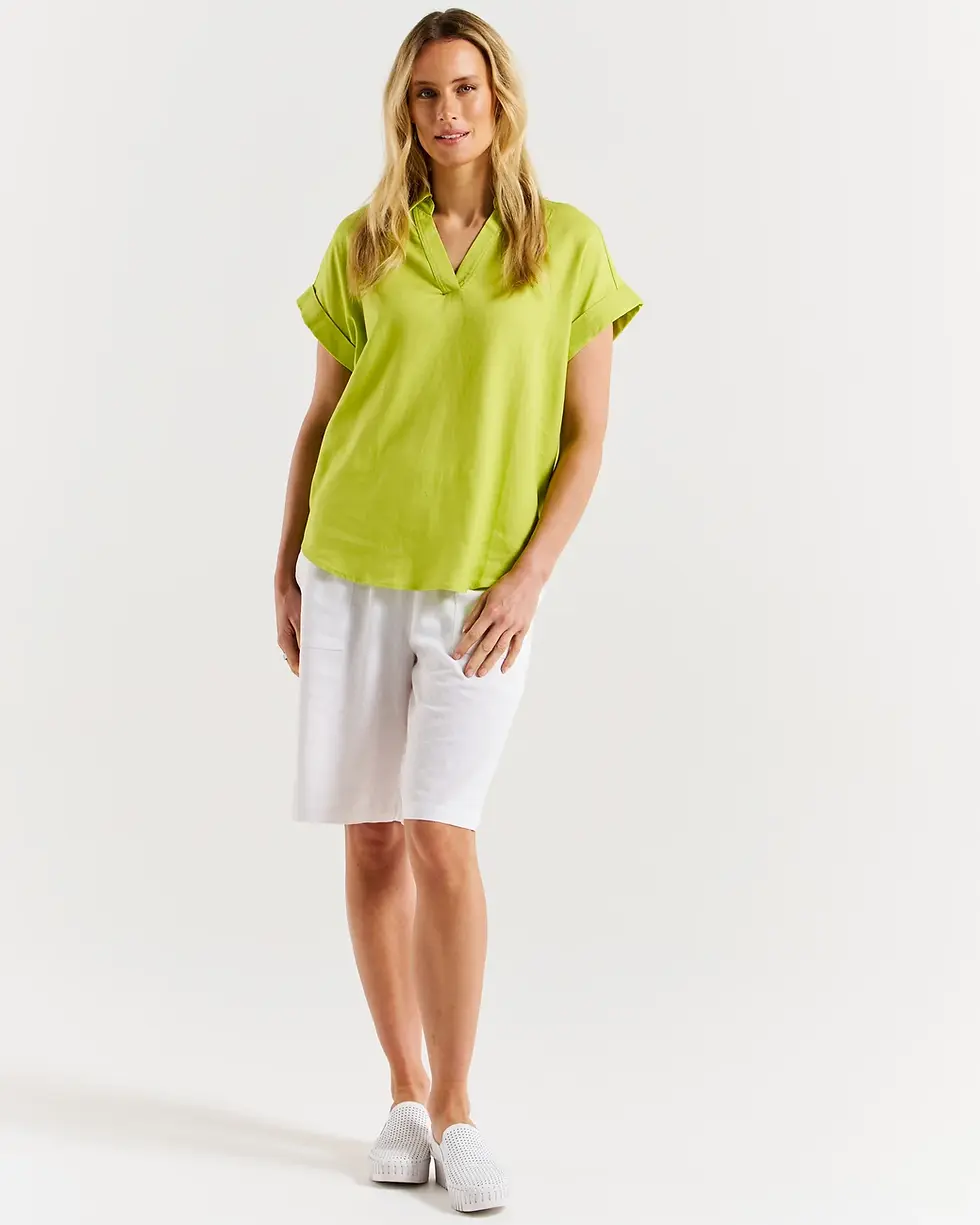 Thumbnail: FLORES BLOUSE - LIME GREEN