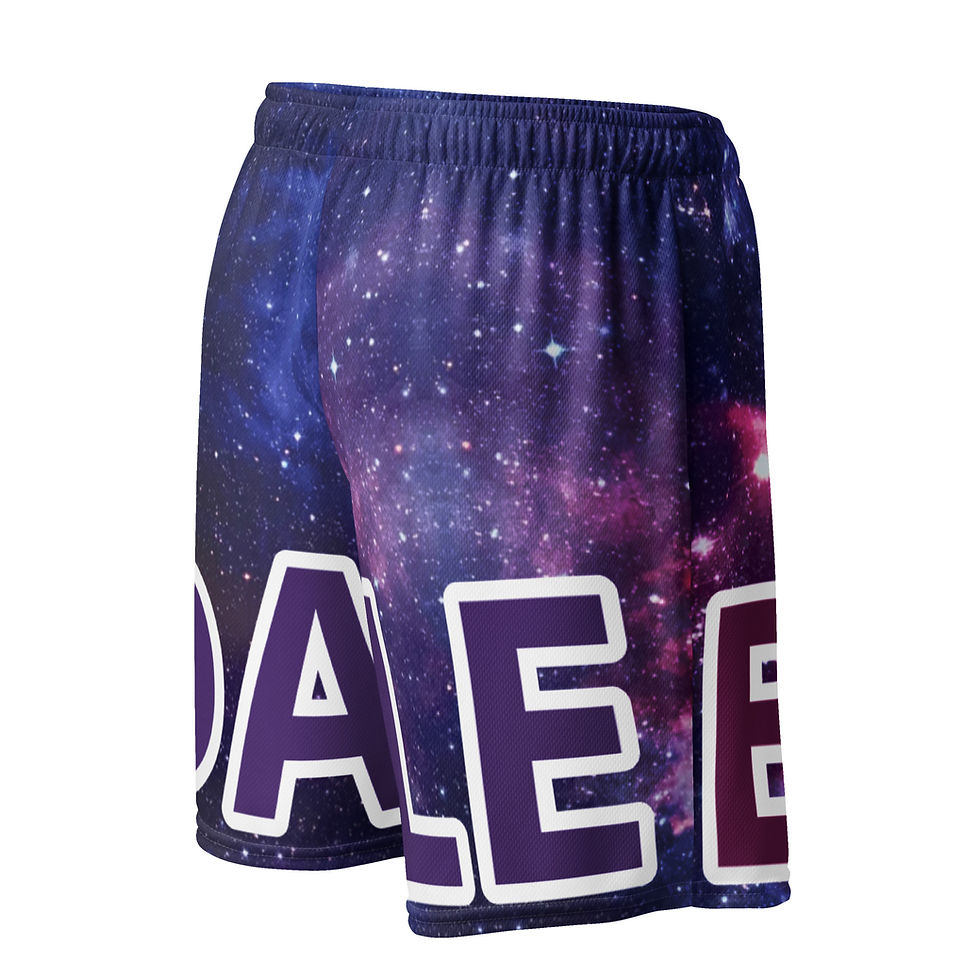 Thumbnail: BUGZ DALE Print Unisex Mesh Shorts Galaxy