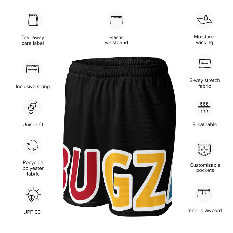 Thumbnail: BUGZ DALE Print Unisex Mesh Shorts RYB