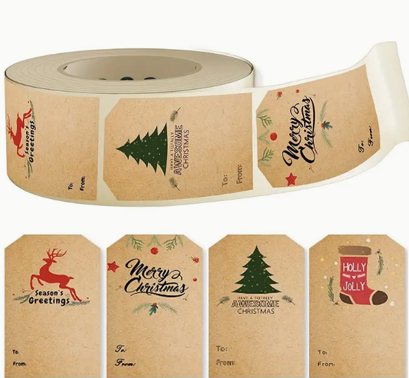 300 Stickers/ Roll Retro Christmas Stickers