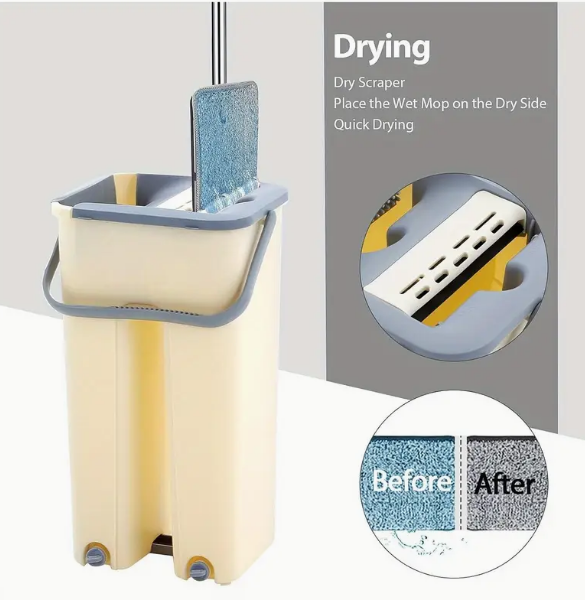 Thumbnail: Mop and Bucket Set  With 10Mop Pads Gray